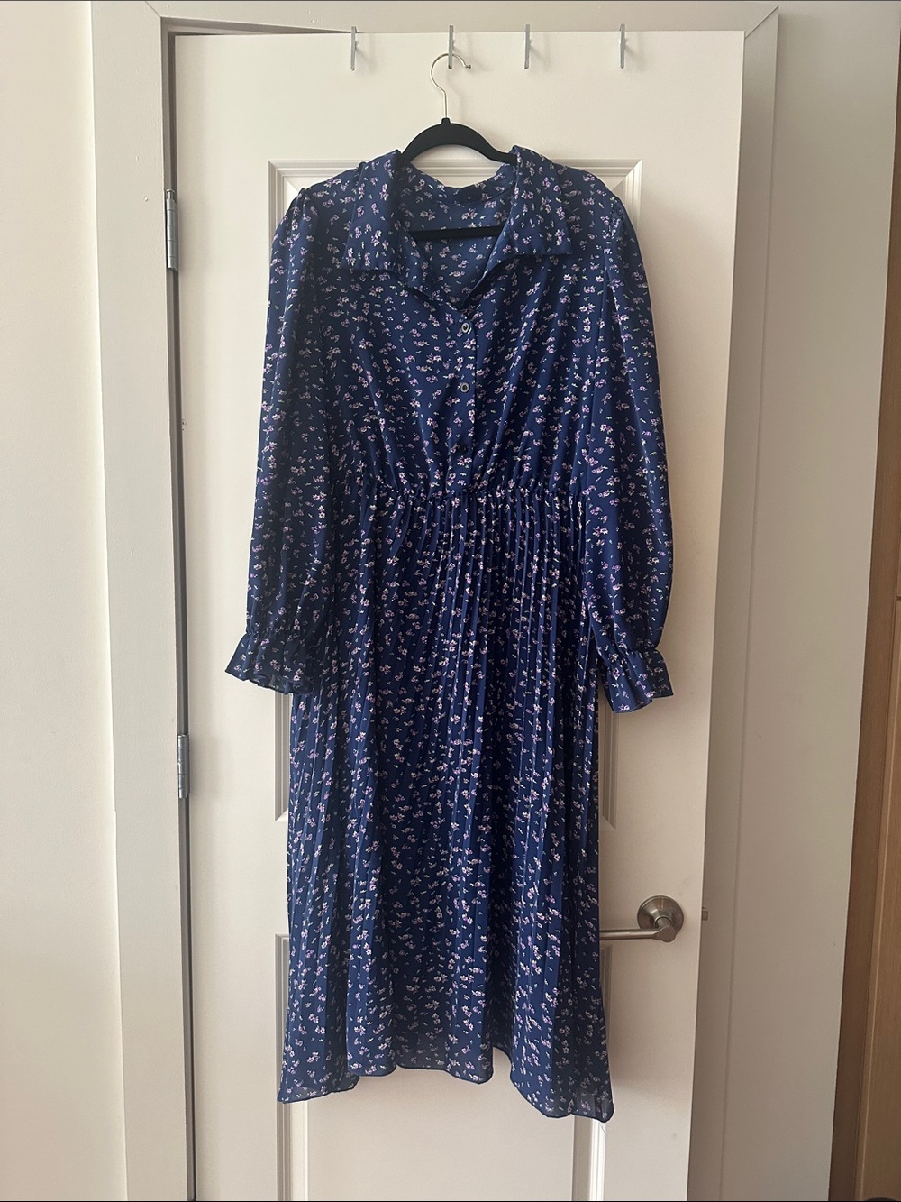 Cute blue dress with flowers.